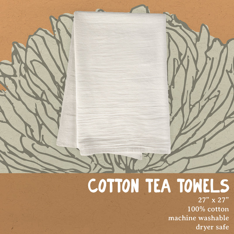 Floral Bow Toile - Spring Cotton Tea Towel