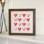 Rows of Hearts - Framed Sign
