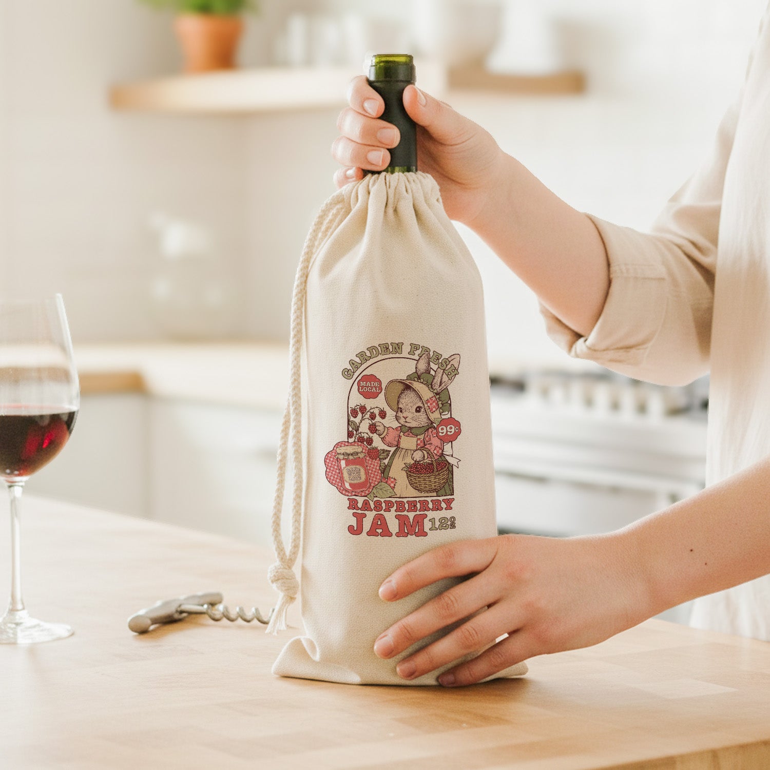 Garden Fresh Jam Poster - Canvas Wine Bag