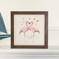 Valentine Flamingos - Valentine's Day Framed Sign