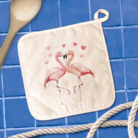 Valentine Flamingos - Valentine's Day Cotton Pot Holder