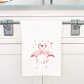 Valentine Flamingos - Valentine's Day Cotton Tea Towel
