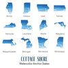 Watercolor State with Anchor - Custom Cotton Tea Towel
