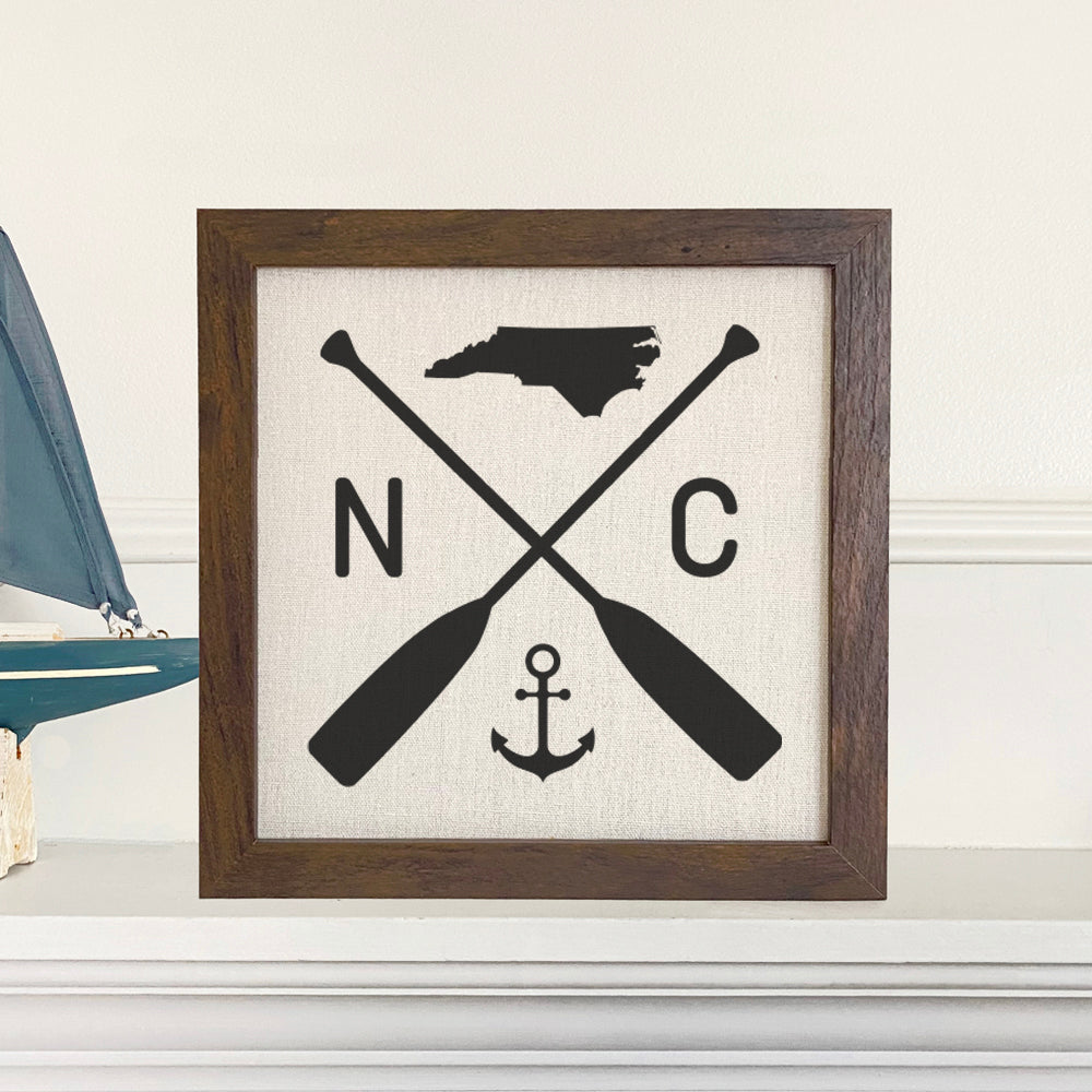 State Abbreviation (Oars and Anchor) - Custom Framed Sign