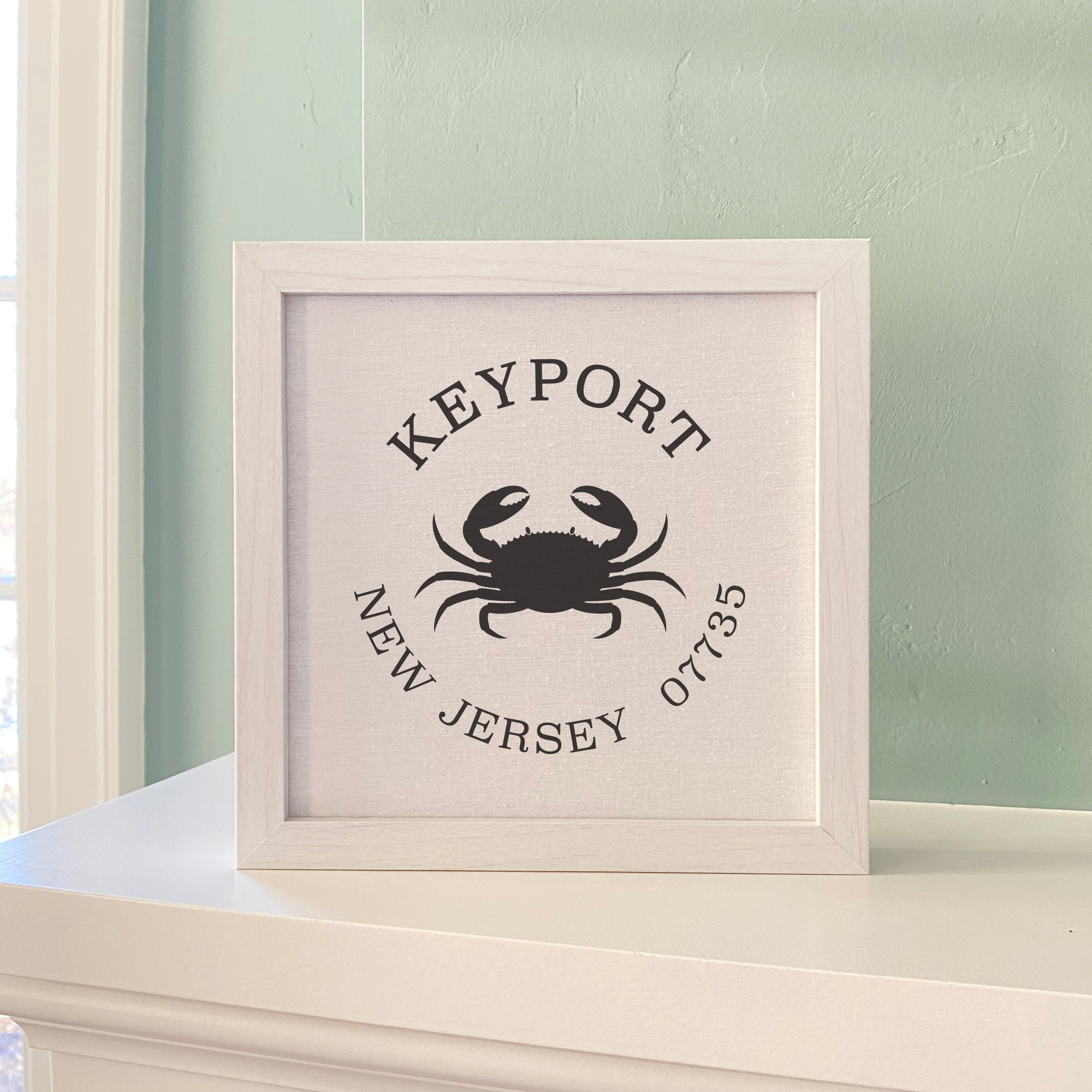 Crab w/ City and State - Custom Framed Sign