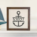 Distressed Anchor w/ Zip Code - Custom Framed Sign