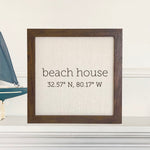 Beach House Coordinates - Framed Sign