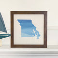Watercolor State with Anchor - Custom Framed Sign