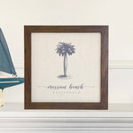 Palm Tree w/ City, State - Framed Sign