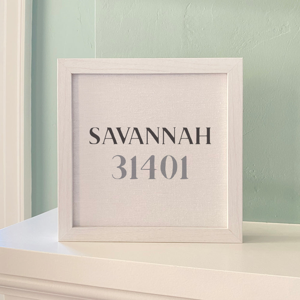 Classic Serif w/ City, Zip - Custom Framed Sign