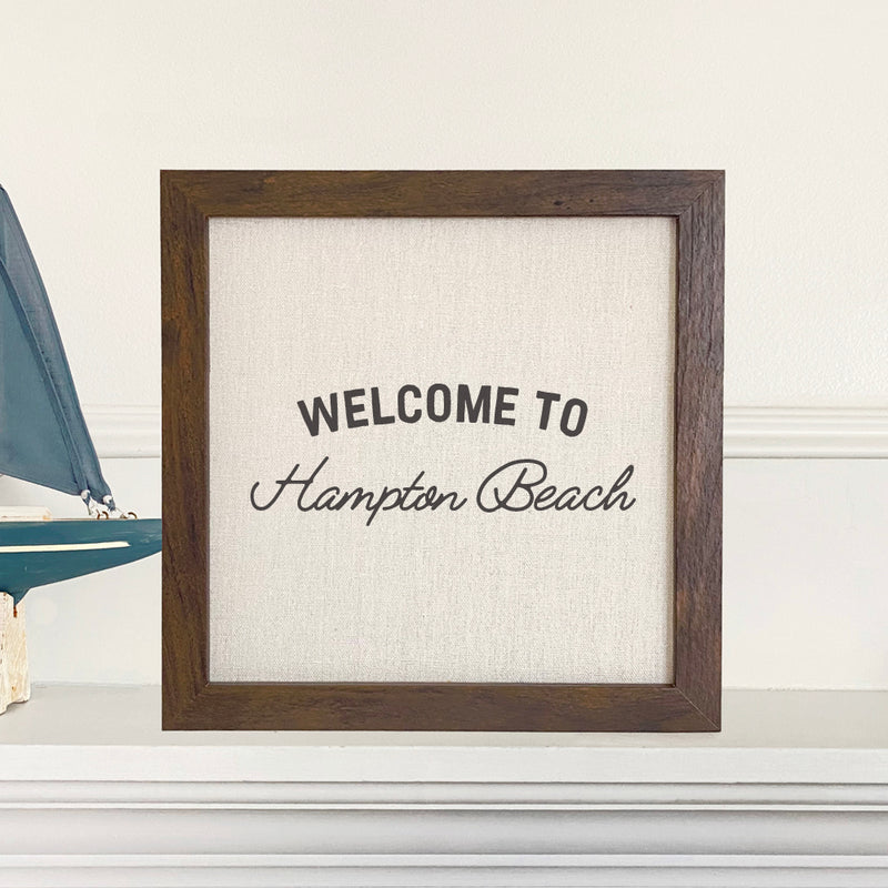 Welcome to Beach Custom - Framed Sign