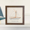 Watercolor Sailboat City State - Custom Framed Sign