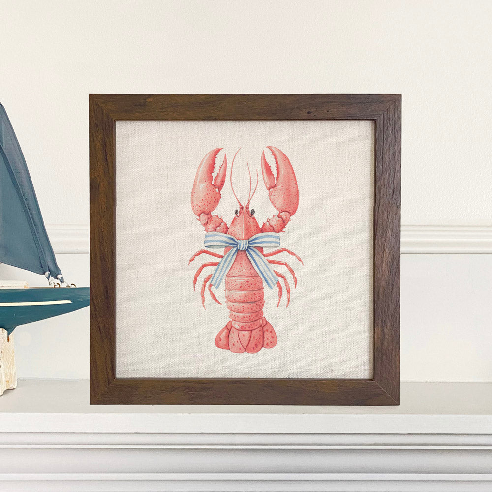 Bow-Tied Lobster - Customizable Framed Sign