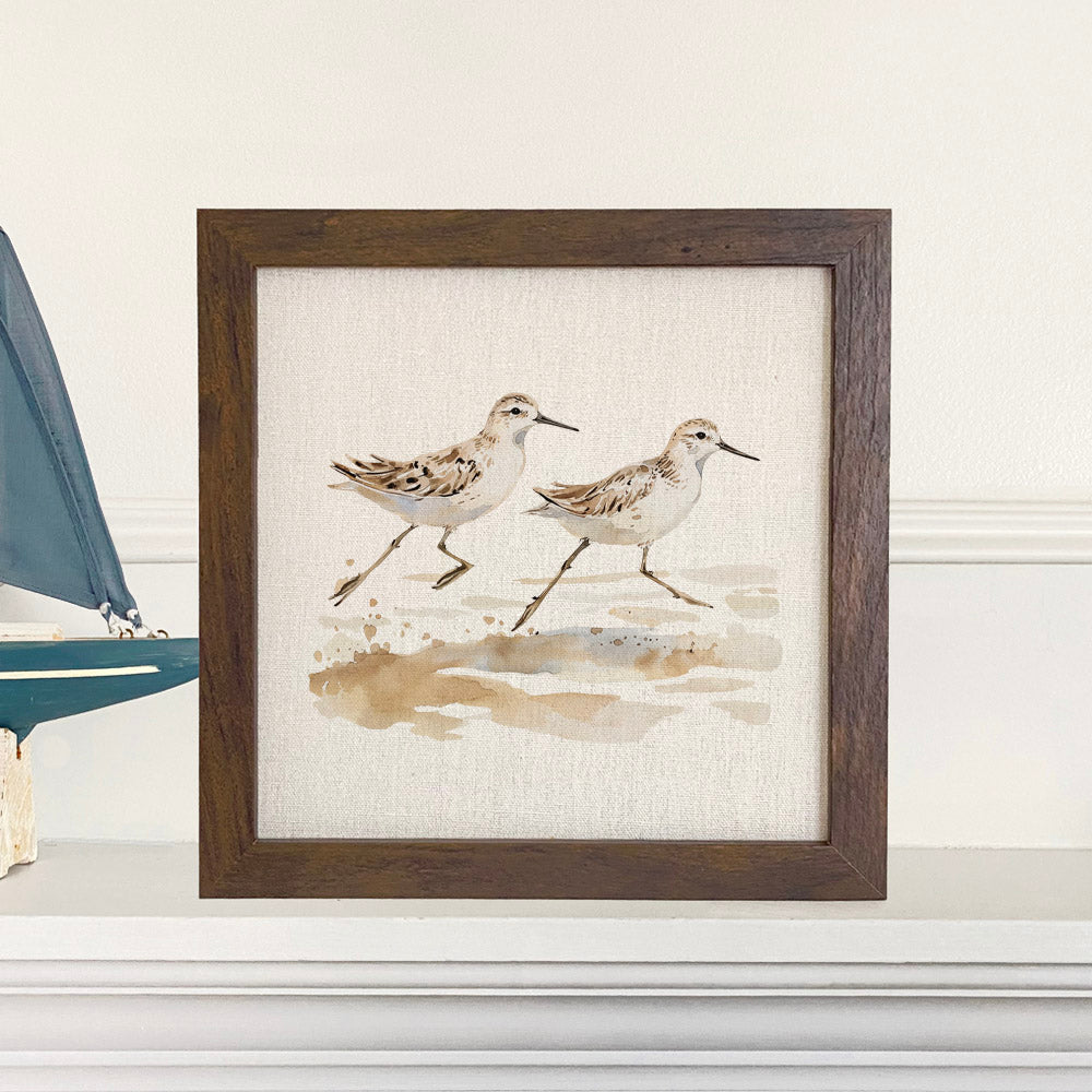Watercolor Sandpipers - Framed Sign