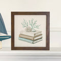 Coastal Book Stack - Customizable Framed Sign