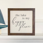 The Lake is My Happy Place - Framed Sign