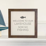 Welcome Lakehouse (Fish) - Framed Sign