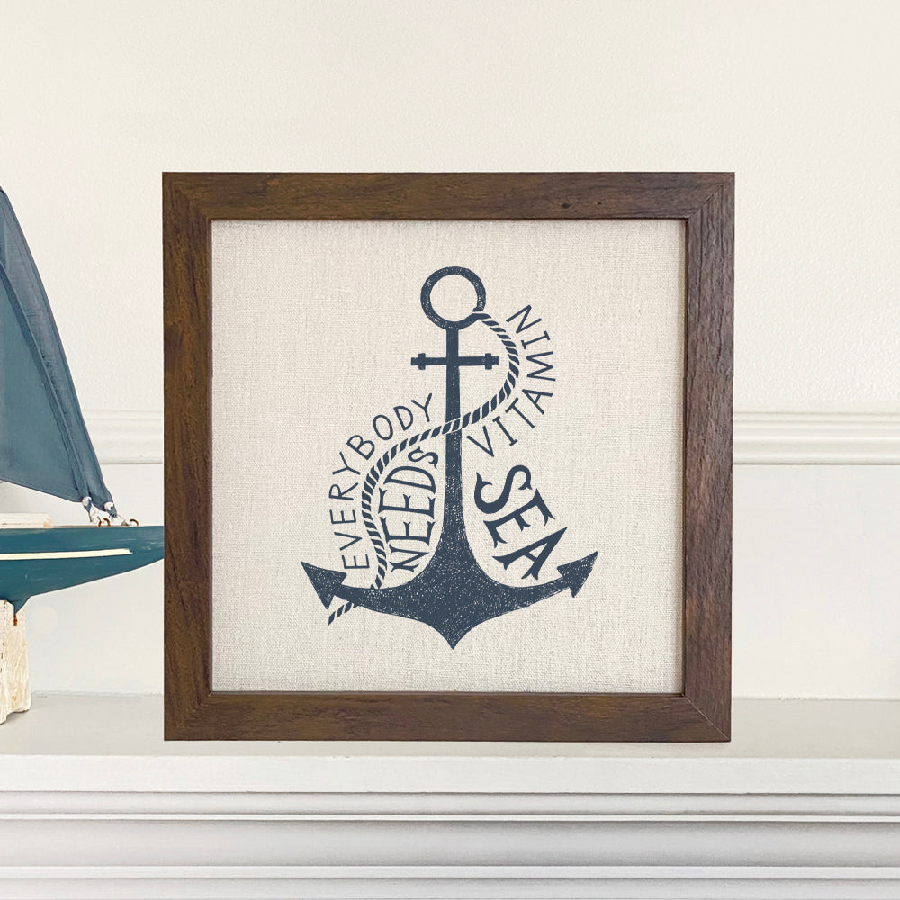 Everyone Needs Vitamin Sea - Framed Sign