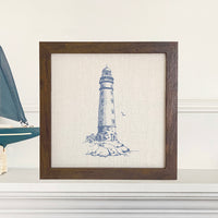 Sketched Lighthouse (Round) - Framed Sign