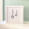 Sketched Sailboats - Framed Sign