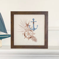 Ship Wheel Anchor - Framed Sign