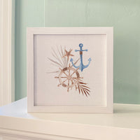Ship Wheel Anchor - Framed Sign