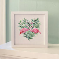 Flamingo Heart - Framed Sign