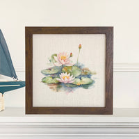 Watercolor Water Lilies - Framed Sign