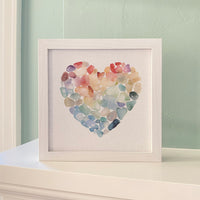 Sea Glass Heart - Valentine's Day Framed Sign