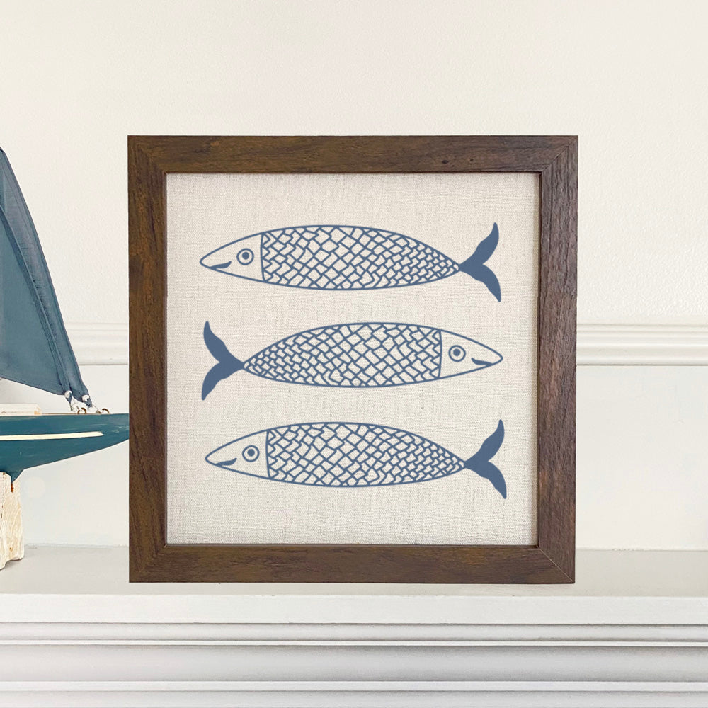 Hand Drawn Sardines - Framed Sign