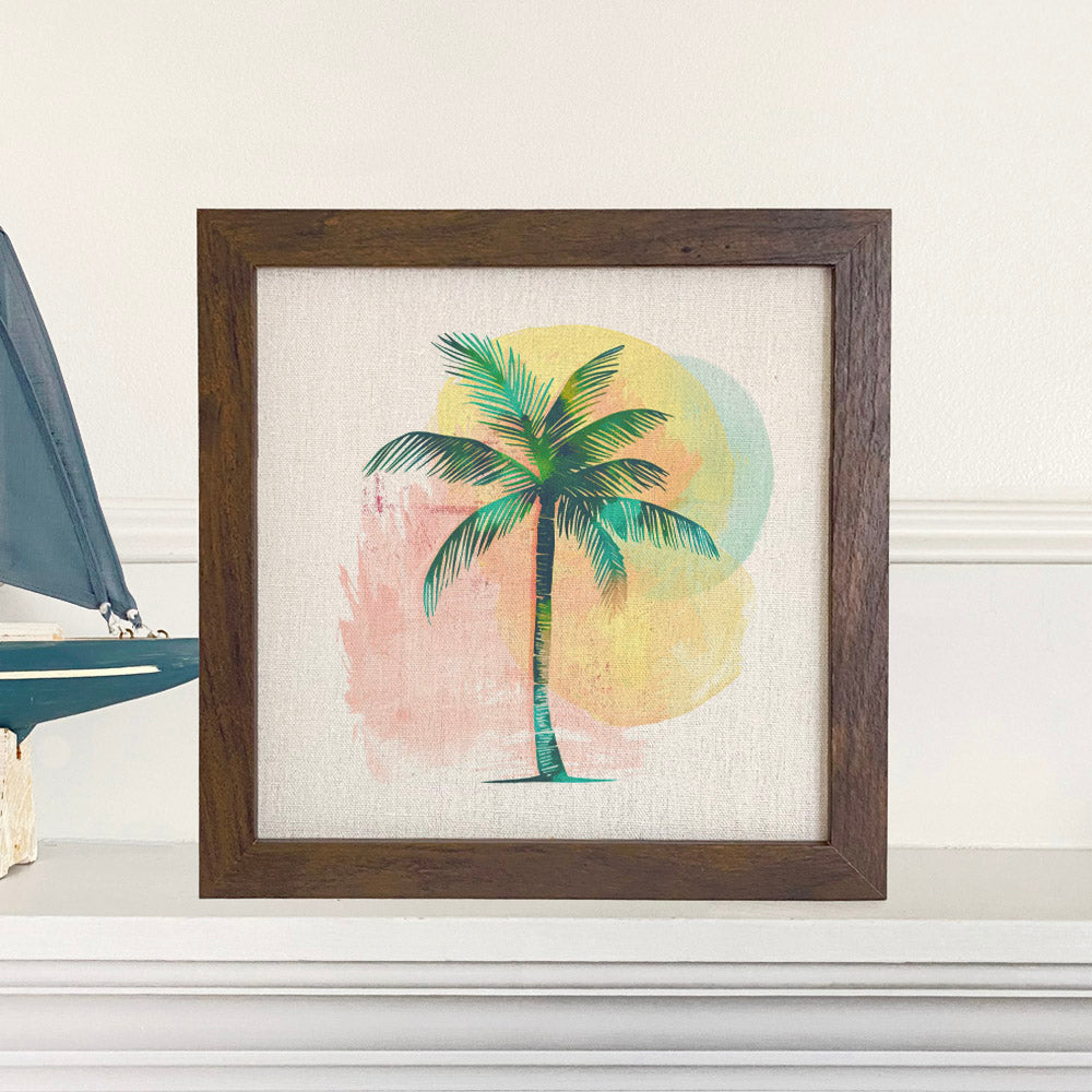 Colorful Palm Tree - Framed Sign