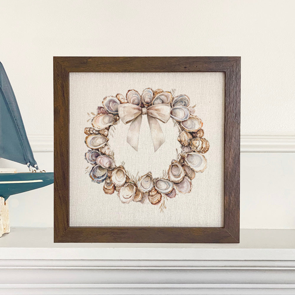 Oyster Wreath - Christmas Customizable Framed Sign