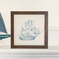 Hand Drawn Ship - Framed Sign