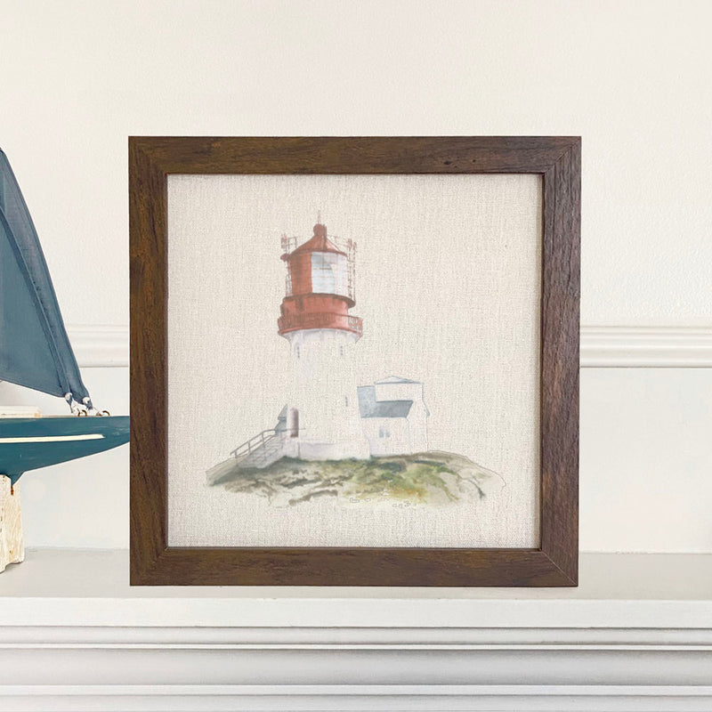 Watercolor Lighthouse - Framed Sign