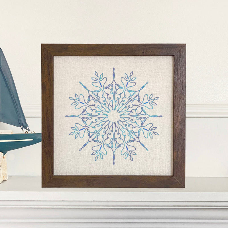 Gradient Snowflake - Framed Sign