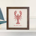 Watercolor Floral Red Lobster - Custom Framed Sign