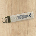 Hand Drawn Sardines - Canvas Key Fob