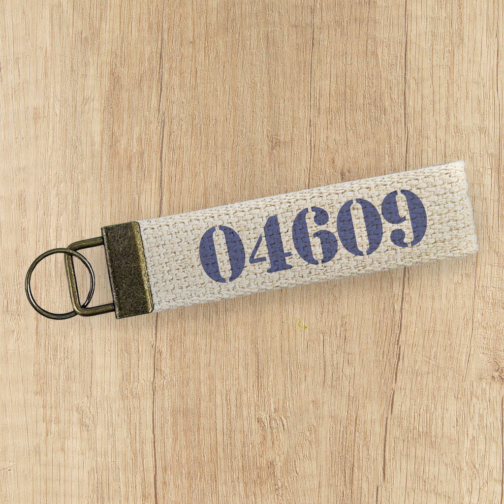 Stencil w/ Zip Code - Custom Canvas Key Fob