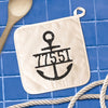 Distressed Anchor w/ Zip Code - Cotton Pot Holder