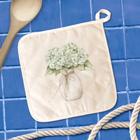 Watercolor Hydrangea Vase - Customizable Cotton Pot Holder