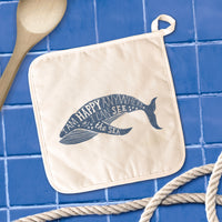 I am Happy Anywhere (Whale) - Cotton Pot Holder