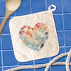 Sea Glass Heart - Valentine's Day Cotton Pot Holder