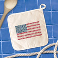Sea Glass American Flag - Cotton Pot Holder