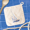 Watercolor Sailboat (Blue) - Cotton Pot Holder