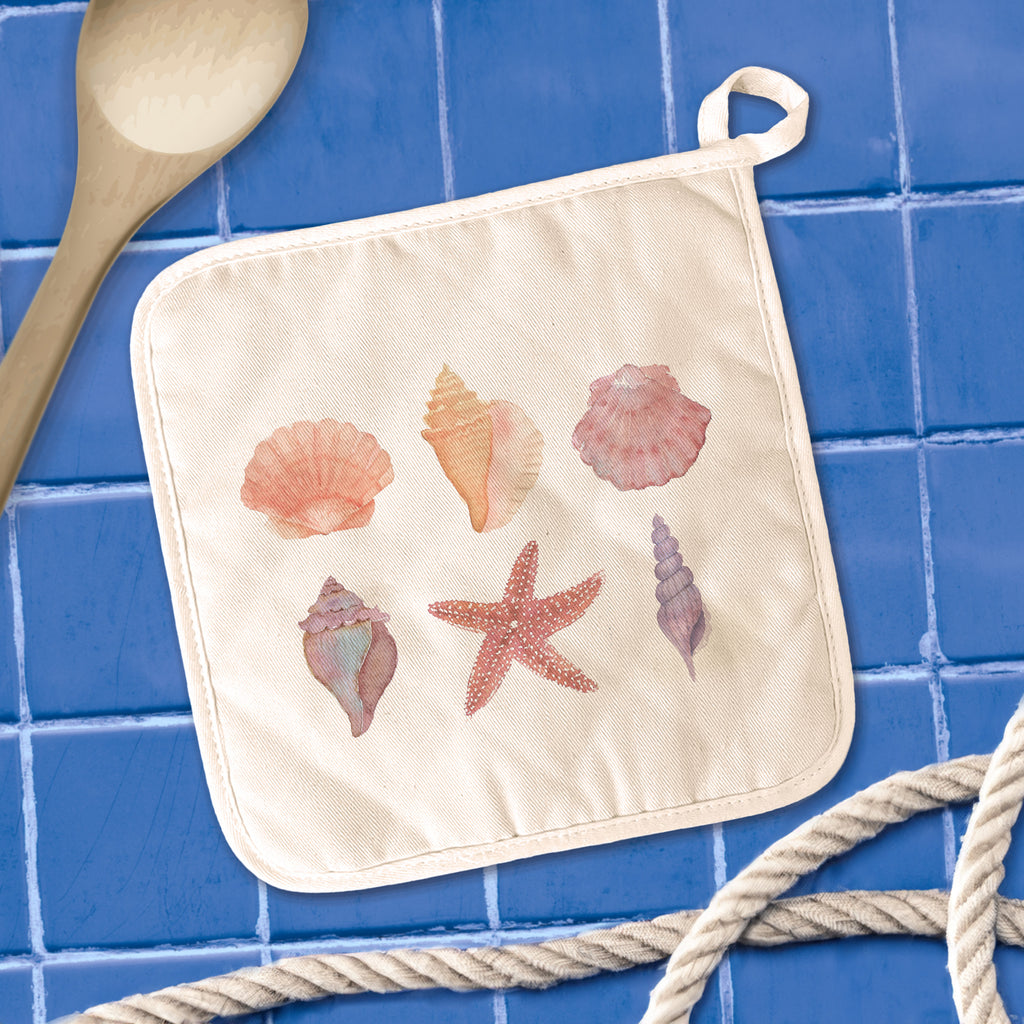 Watercolor Shells - Cotton Pot Holder