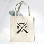 State Abbreviation (Oars and Anchor) - Canvas Tote Bag