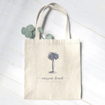 Palm Tree w/ City, State - Canvas Tote Bag