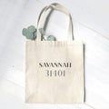 Classic Serif w/ City, Zip - Custom Canvas Tote Bag