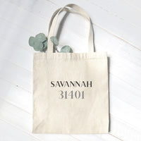 Classic Serif w/ City, Zip - Canvas Tote Bag