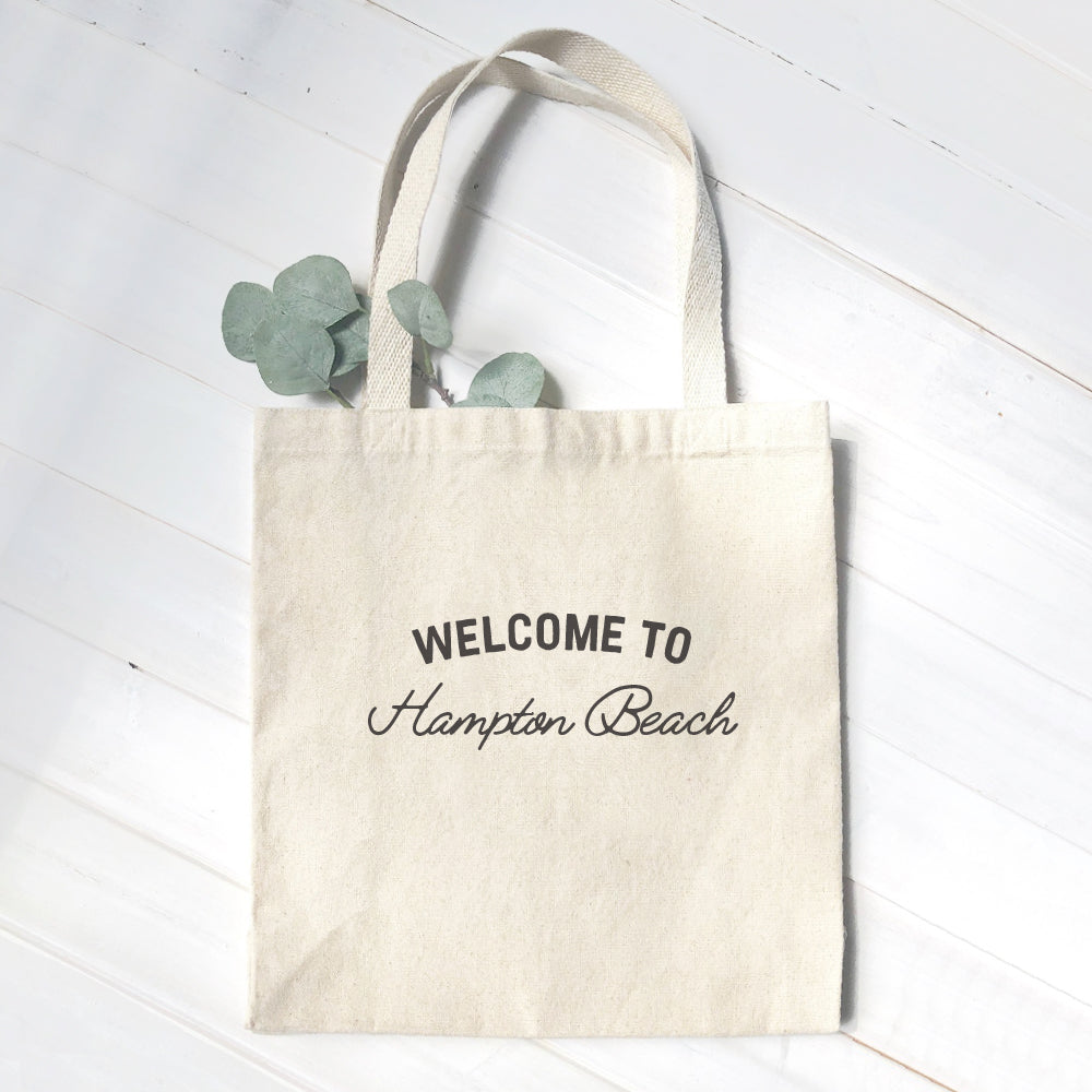 Welcome to Beach - Custom Canvas Tote Bag